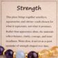 Strength gemstone bracelet displayed with symbolic meaning card