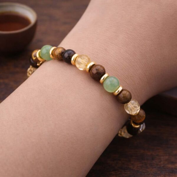 Good Luck Bracelet – Worn View Good Luck gemstone bracelet worn on wrist