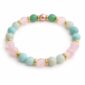 Love & Connection gemstone bracelet made with rose quartz, amazonite, and green aventurine beads