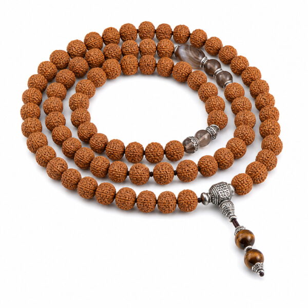 Cloud Path 108-Bead Bodhi Seed Mala - White Background Cloud Path 108-Bead Bodhi Seed Mala, complete 108-bead mala on pure white