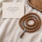 Cloud Path 108-Bead Bodhi Seed Mala, mala on premium textile with a meaning card