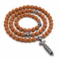 Enduring Blessing 108-Bead Bodhi Seed Mala, complete 108-bead mala on pure white