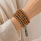 Enduring Blessing 108-Bead Bodhi Seed Mala, faceless multi-wrap wrist view