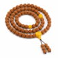Golden Harvest 108-Bead Bodhi Seed Mala, complete 108-bead mala on pure white