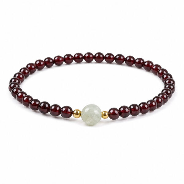 Quiet Glow Garnet & Pale Stone Bracelet - White Background Quiet Glow Garnet & Pale Stone Bracelet, complete product on pure white