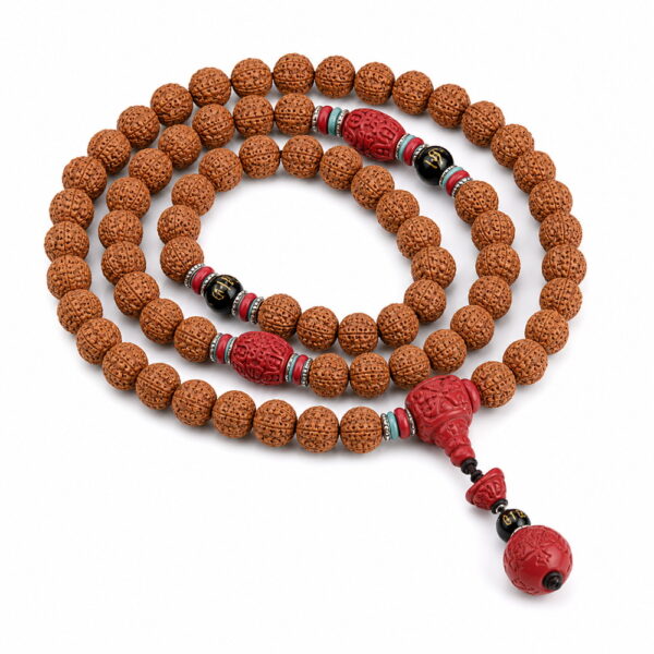 Steady Flow 108-Bead Bodhi Seed Mala - White Background Steady Flow 108-Bead Bodhi Seed Mala, complete 108-bead mala on pure white
