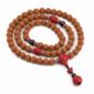Steady Flow 108-Bead Bodhi Seed Mala, complete 108-bead mala on pure white