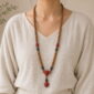Steady Flow 108-Bead Bodhi Seed Mala, faceless long-necklace view from collarbone to waist