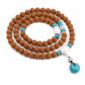 Still Waters 108-Bead Bodhi Seed Mala, complete 108-bead mala on pure white