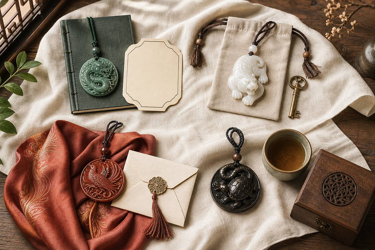 Four Symbols (四象) guardian gifts arranged for career, travel, social, and family occasions