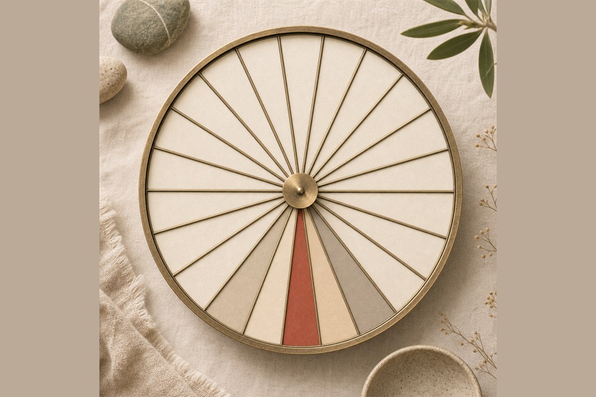 Modern educational compass divided into twenty-four equal unlabeled sectors
