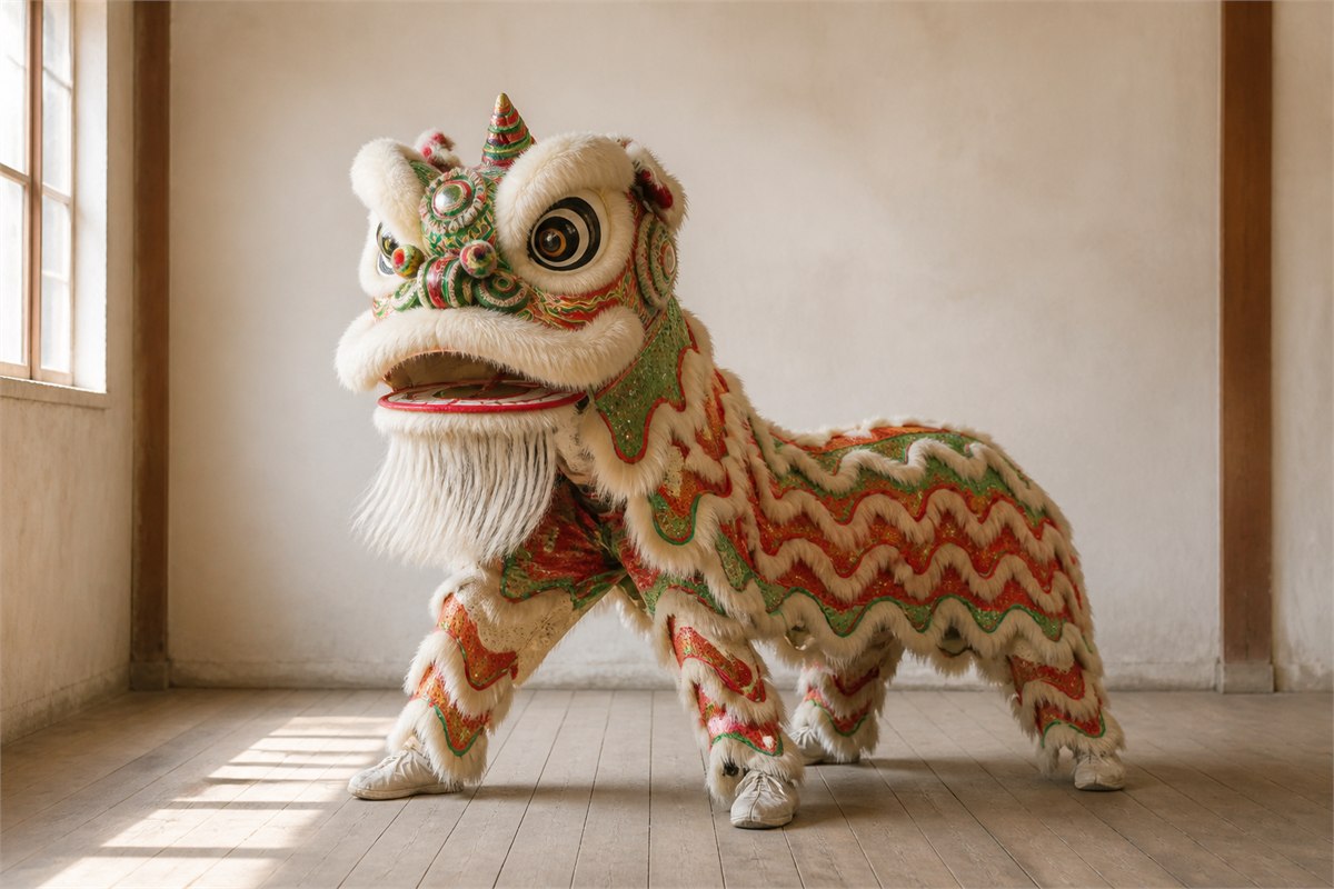 Southern awakening lion with alert eyes and a grounded expressive stance