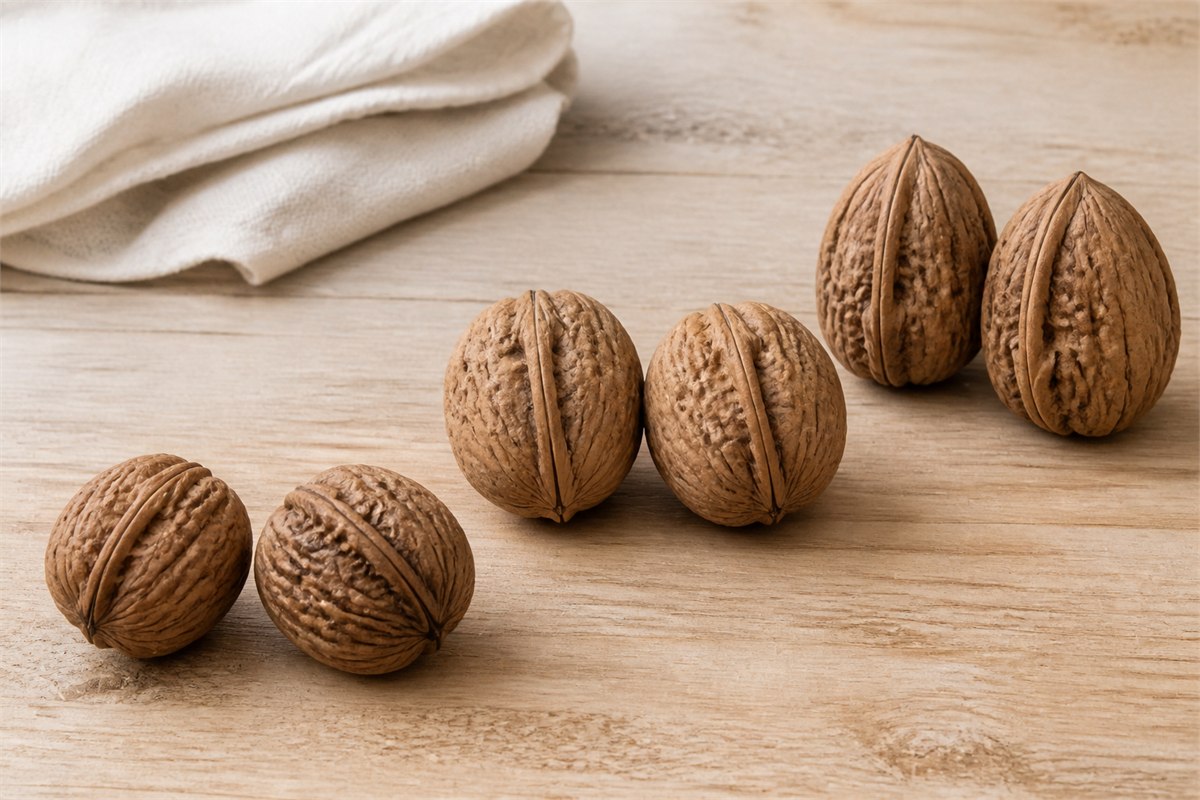 Three matched Wenwan walnut pairs with rounded, balanced, and taller profiles