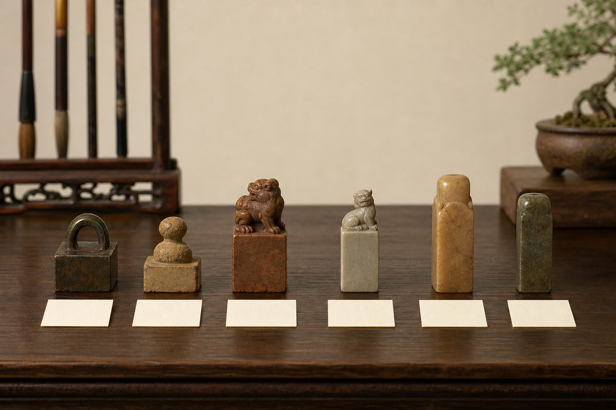 Historical seal objects in bronze, clay, and stone