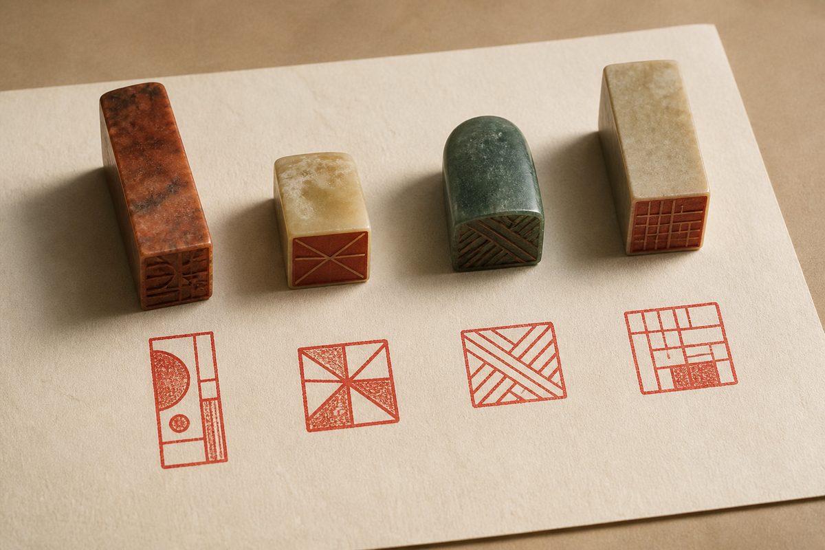 Abstract seal impressions showing varied composition styles